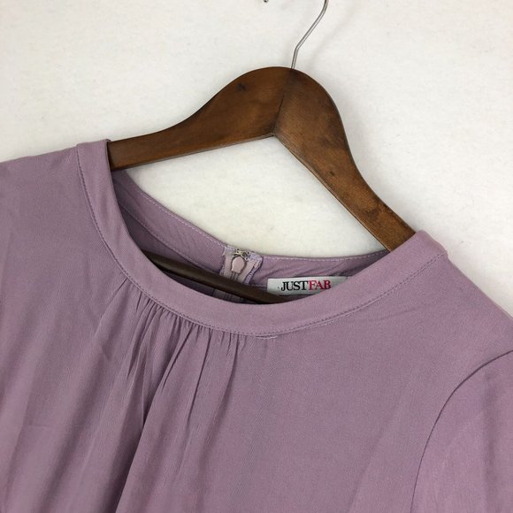 JustFab NWT Women's Size Medium Purple Long Sleeve Fit & Flare Mini Dress - Picture 2 of 13